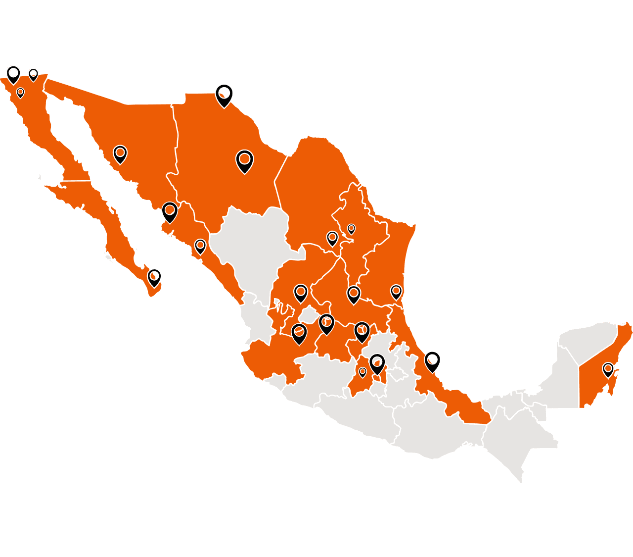 Mapa estilizado de México